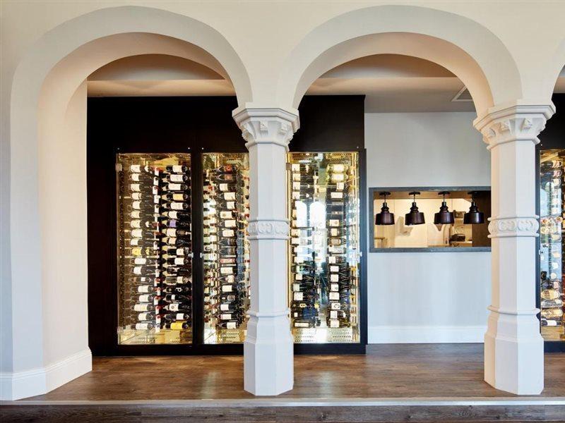 Oddfellows On The Park Cheadle  Exteriör bild Wine display at the restaurant